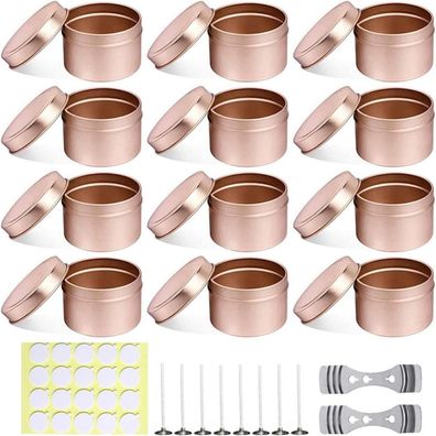 12er Kerzen Selber Machen Set Kerzendosen 120ml Metalldosen Schraubdeckel DIY