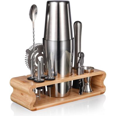 Silbernes Edelstahl Cocktail Shaker Set 550ML/750ML 12tlg Bar Tool Kit