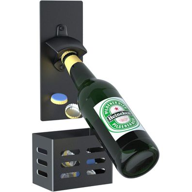 Wand Bierflaschenöffner Magnetisch Auffang Kohlenstoffstahl Geschenk für Männer