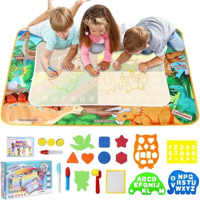 Magic Doodle Wassermatte 120x90 Dinosaurier mit Wasserstiften Kreativ für Kinder