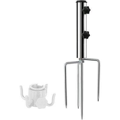 Metall Sonnenschirm Bodenanker mit 4 Heringen Strand Rasen Abnehmbar Einstellbar
