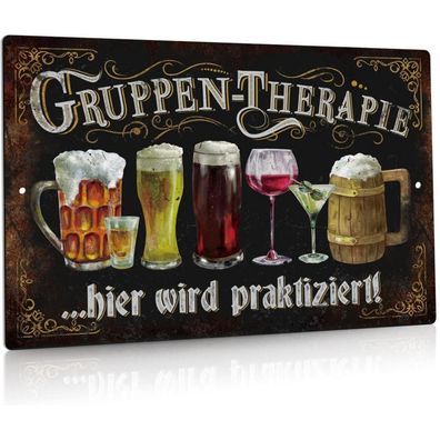 Lustige Bar Zeichen Gruppen-therapie Praktiziert Blechschilder Retro Bar Deko