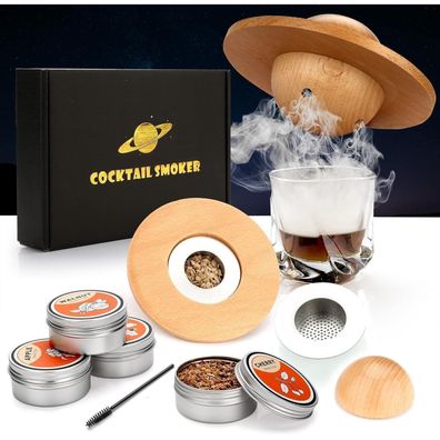 Cocktail Smoker Kit Männergeschenk Whiskey Set 4 Holzchips Old Fashioned