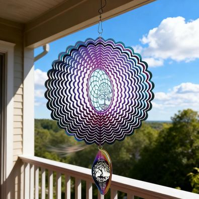 Windspiele für Draußen Edelstahl 3D Spinner 25cm Kinetische Garten Deko