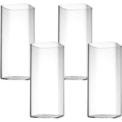 4er Viereckige Cocktailgläser 400ml Wassergläser für Getränke
