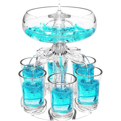 Schnapsglas Spender Set Party Zubehör mit 6 Gläsern 4cl Spirituosen Ausgießer