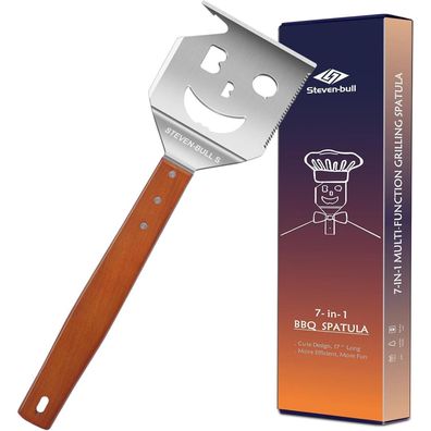 Geschenke für Männer 7 in 1 Grillspachtel Grillbesteck Holzgriff Grillzubehör