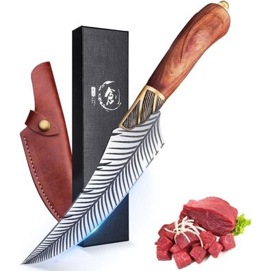 Japanisches Kochmesser Outdoor Taschenmesser Scharfes Küchenmesser mit Holzgriff