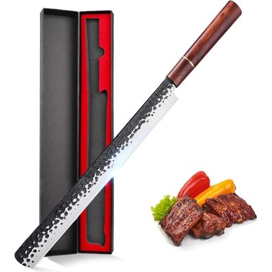 Schweres Hackmesser Japanisches Küchenmesser Handgeschmiedet Lederhülle