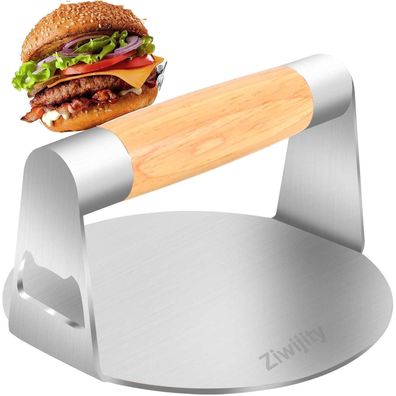 Burger Smasher Edelstahl 14cm Smash Burgerpresse für perfekte Hamburger