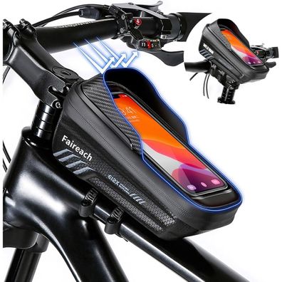 Fahrrad Rahmentasche 3D Sonnenblende Wasserdicht Handyhalterung 6,8'' Schwarz