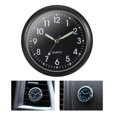 Mini Quartz Car Clock Dashboard Uhr Auto Schwarzes Design LED-Anzeige