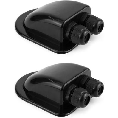 2er Set QWORK® Solar Dachdurchführung IP68 Wasserdicht ABS Kabeldurchführung