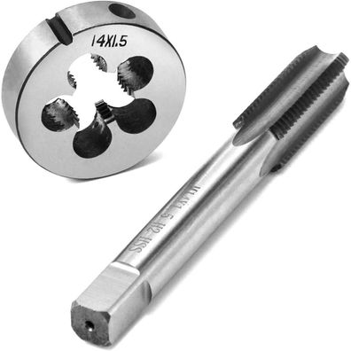 QWORK® Gewindebohrer M14x1.5mm Set, Schnellarbeitsstahl ISO