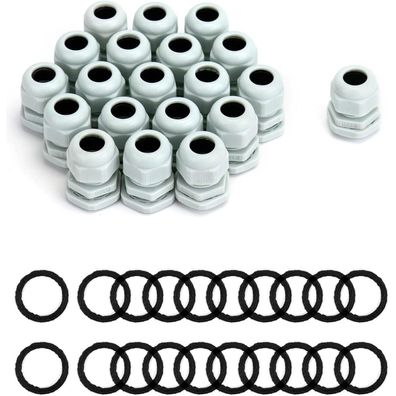 20x Kabelverschraubungen wasserdicht Kunststoff M20 x 1.5 IP68