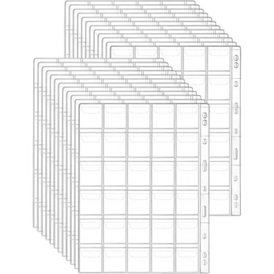 Münzsammlungsseiten 12 Blatt 9-Loch Münztasche 30 Fächer 35x35mm