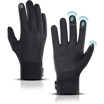 Winter Handschuhe Touchscreen Fahrradhandschuhe Herren Damen Schwarz
