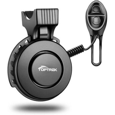 Toptrek Elektrische Fahrradklingel USB Wiederaufladbar 100db IP65 Schwarz
