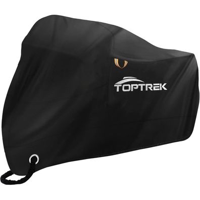 Toptrek XXXL Motorradabdeckung 210D Oxford Stoff Wasserdicht Schwarz