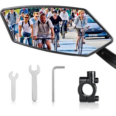 Fahrradspiegel E-Bike HD 360° Drehbar Klappbar Lenker Rückspiegel Große