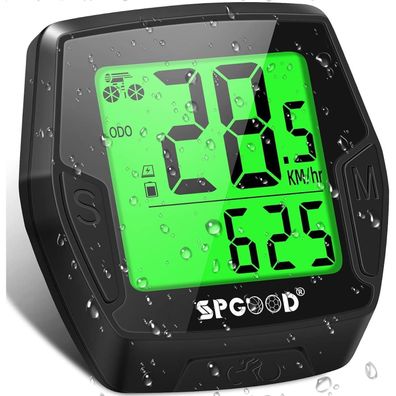 Fahrradcomputer Kabellos 21 Funktionen IP54 Wasserdicht mit Display