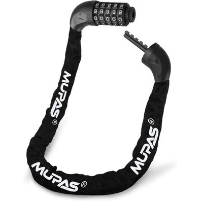 MUPAS Fahrradschloss mit 5 stelligem Zahlencode aus gehärtetem Stahl