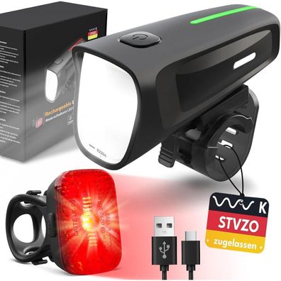 LED Fahrradlicht Vorne 100 Lux StVZO Zugelassen IPX5 USB Aufladbar