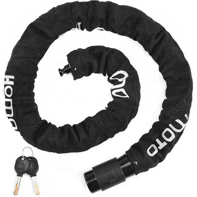 Fahrradschloss 100cm Schwarz Nylonhülle E Bike lock Kettenschloss