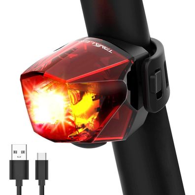 Fahrrad Rücklicht USB-C Aufladbar LED StVZO IPX4 Batterie Akku Wasserdicht
