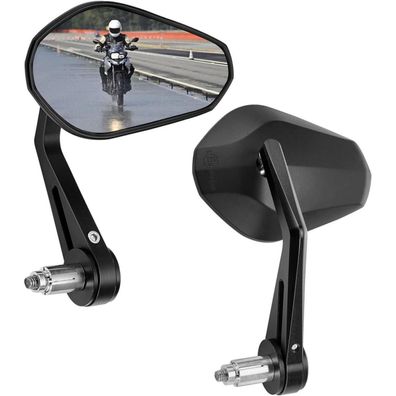 Motorrad Lenkerendenspiegel, 2 Stück E-geprüft 360° drehbar 22mm