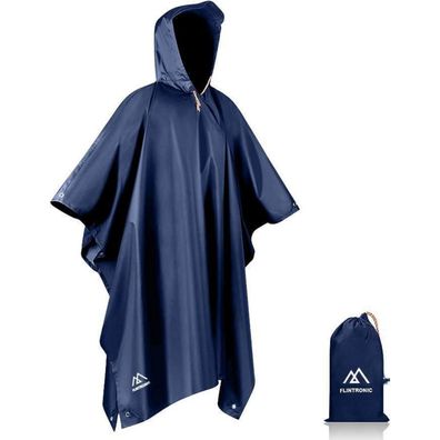 Flintronic Wasserdichter Regenponcho 3-in-1 230x140cm Blau