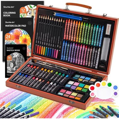 Malset 118-teilig, Shuttle Art Deluxe Malkoffer mit Acryl- und Aquarellfarben