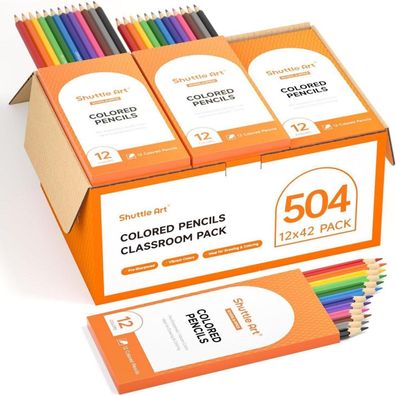 504er Shuttle Art Buntstifte Set für Kinder, 12 Lebendige Farben