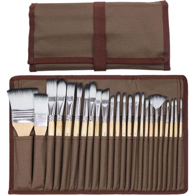 24er Artecho Pinselset für Aquarell Öl Steinmalerei, Nagelpinsel
