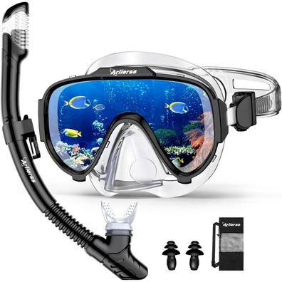 Schnorchelset Erwachsene Anti-Fog Taucherbrille Trocken Schnorchel@XmlSchwimmen