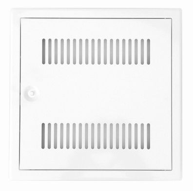 Revisionstür Stahlblech weiß 300 x 300mm, Vierkantverschluss und Lüftungsschlitze