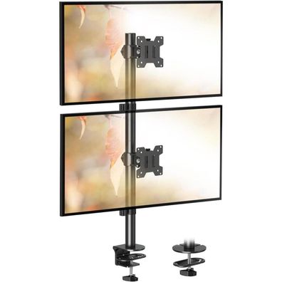 Vertikale Monitor Halterung 2 Monitore 13-32 Zoll bis 8kg, Höhenverstellbar