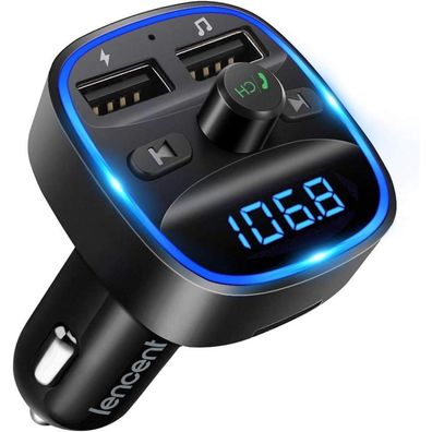 Lencent Bluetooth FM Transmitter Auto Adapter Freisprecheinrichtung USB Ports