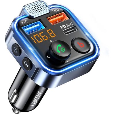 Bluetooth FM Transmitter Auto Radio Adapter Freisprecheinrichtung USB PD QC 3.0