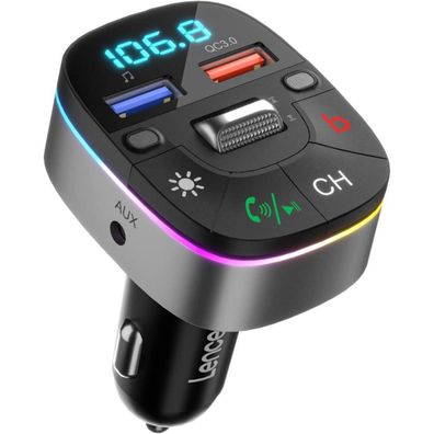 Bluetooth FM Transmitter QC3.0 Dual-Mikrofone Deep Bass