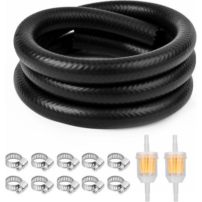Benzinschlauch Kit 2m Ø 8mm mit Schellen Benzinfilter Auto Motorrad