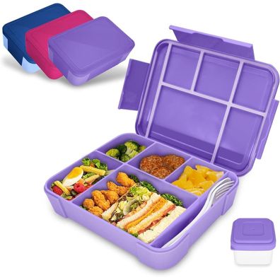Brotdose Kinder Lunchbox 1300ml mit Fächern Auslaufsicher Bento Box