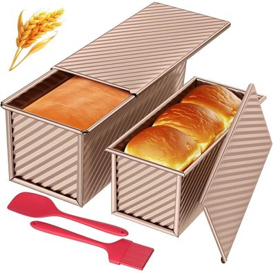Toast Brot Backform Set 4PCS Antihaft Deckel Brotbackform Rose Gold