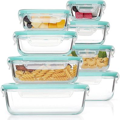 Glasbehälter Frischhaltedosen Meal Prep Boxen Mikrowellen 8er Set