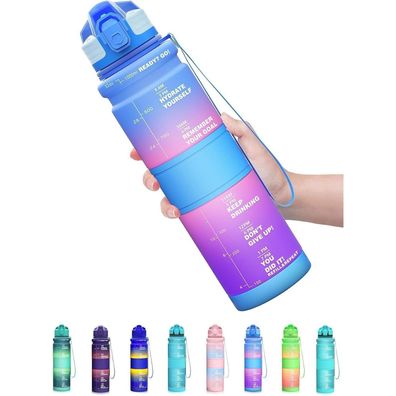 500ml Kinder Trinkflasche Auslaufsicher BPA Frei mit Zeitmarkierung