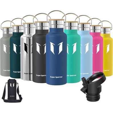 Super Sparrow Edelstahl Trinkflasche - Auslaufsicher BPA-frei 750ml