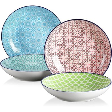 Vancasso Macaron Suppenteller Set 4-teilig Ø 21,2 cm Porzellan bunt