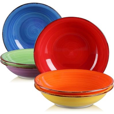 Steinzeug Suppenteller Set BONITA Ø 21,3 cm 6-teilig 550ml