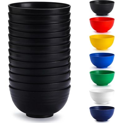 Kunststoff Schalen Set 12 Stück 750ml, Mehrweg Ramen Suppenschüsseln