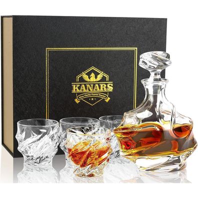 Whisky Karaffe und Gläser Set 5-teiliges Luxus Geschenk Transparent